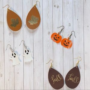 Handmade faux leather earrings